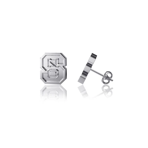 Dayna Designs NC State Wolfpack Team Logo Silver Post Earrings Cover
