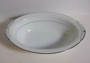 Noritake DERRY Oval Vegetable Serving Bowl  Platinum Trim - Picture 1 of 2