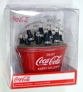 Coca-Cola Happy Holidays Christmas Ornament Ice Bucket w/ Mini Cokes - Picture 1 of 2