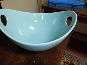 10 Strawberry Street 10.75" Whittier  Aqua Blue Oval Serving Bowl - Picture 1 of 7