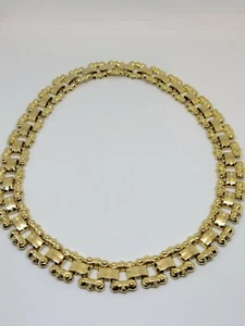 Collana Collare Catena Maglia Libro Vintage Tono Oro - Foto 1 di 9