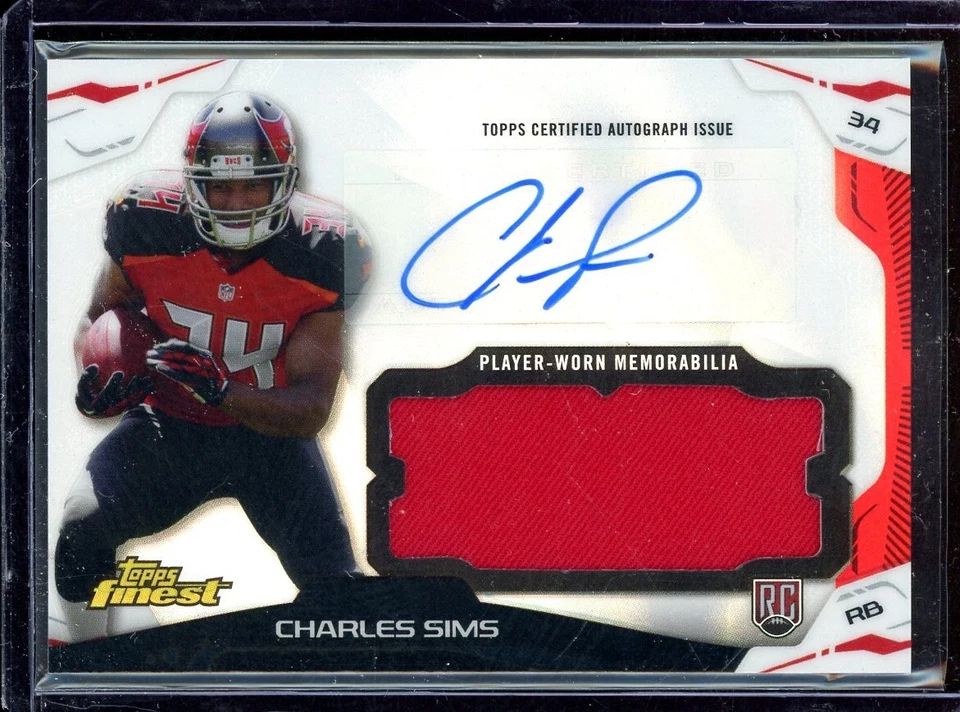 2014 Topps Finest Jumbo Jersey Autographs Refractors #AJRCS Charles Sims - Image 1 of 1