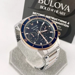 Bulova Marine Star blaues Zifferblatt Edelstahl Herren Quarzuhr 45mm - 98B301* - Bild 1 von 10