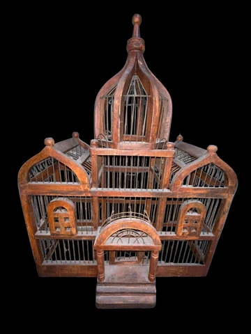 vintage wooden/metal taj mahal style bird cage , 19th century era Cover