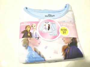 3T Frozen II Mädchen Blau Flanell Pyjama Set - Bild 1 von 3