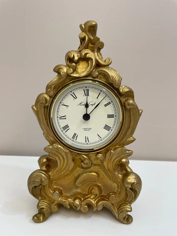 History Craft Ornate French Style clock gold color resin mantle UNTESTED Cover