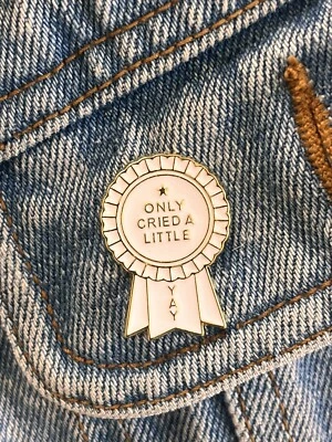 “Only Cried A Little” Award Gold Plated Enamel Pin - Excellent Condition - Image 1 of 3