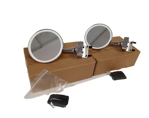 COPPIA SPECCHIETTI  PIATTI DIAMETRO 9,5 ATTACCO  MORSETTO PER AUTO  D  EPOCA - Imagen 1 de 5