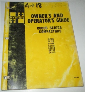 Hyster C610B C612B C615B C617B C620B C625B C627B Compactor Operators Manual OEM! - Picture 1 of 4