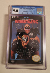 NES WCW World Championship Wrestling  Complete Box 1990 RARE CGC 9.0 L@@K!