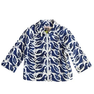 Juicy Couture Jacket Girls Size 12 Blue Bird Print Zip Up Collared Unique - Picture 1 of 5