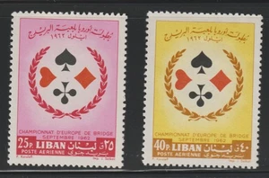 Libanon 1962 Sc # C 353-54 Bridge Championship VLH OG - Bild 1 von 1