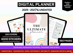 Digital Planner & Journal 2025-2026-2027 | PLR MRR Templates Resell Pack - Picture 1 of 11