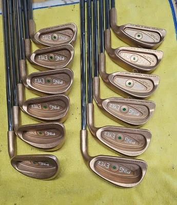 PING EYE 2 BERYLLIUM COPPER 1-PW+SW+LW MATCHING #'S KBS TOUR 105 GREEN DOT RARE - Image 1 of 4
