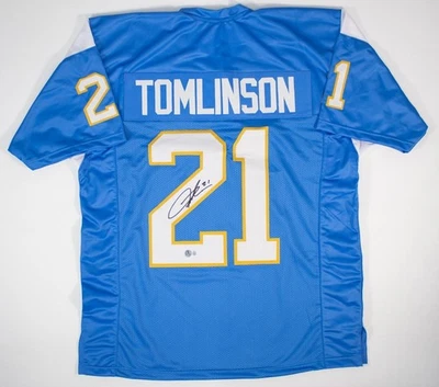 LaDainian Tomlinson Signed / Autographed Chargers Custom Jersey | Beckett COA - Image 1 of 3