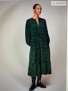 Whistles Smudge Animal Print Trapeze Midi/Maxi Dress Size Generous 10 Worn once - Picture 1 of 9