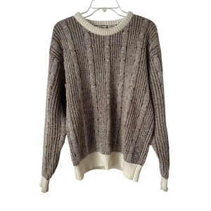 Suéter de Pescador Life Trends Vintage Grueso Tejido con Cable Talla M Neutro - Imagen 1 de 14