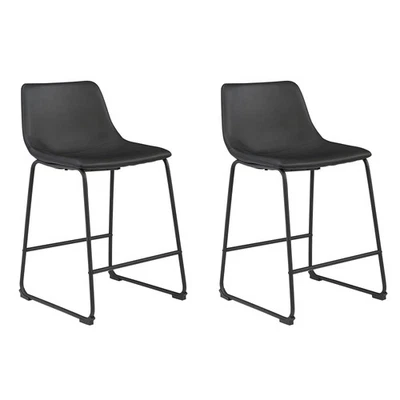 Centiar 24" Counter Height Modern Bucket Barstool, 2 Count, Black - Image 1 of 4