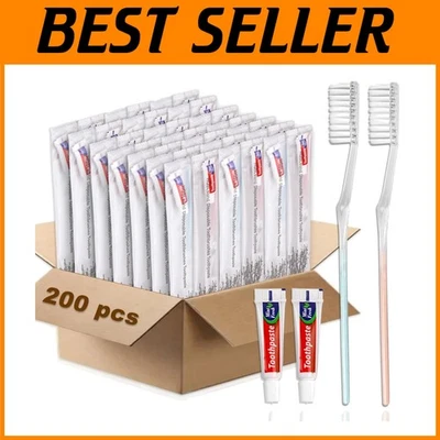 Travel-Friendly Soft Bristle Toothbrushes with Toothpaste - Image 1 of 4