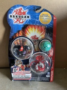 Bakugan B2 Starter Pack BakuPearl Darkus Black Warius Preyas Red Hammer Gorem - Imagen 1 de 2