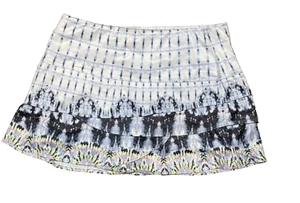 LUCKY IN LOVE SMALL x 13" Falda Corta Con Pantalones Cortos Azul Blanco Estampado Tie Dye - Imagen 1 de 5