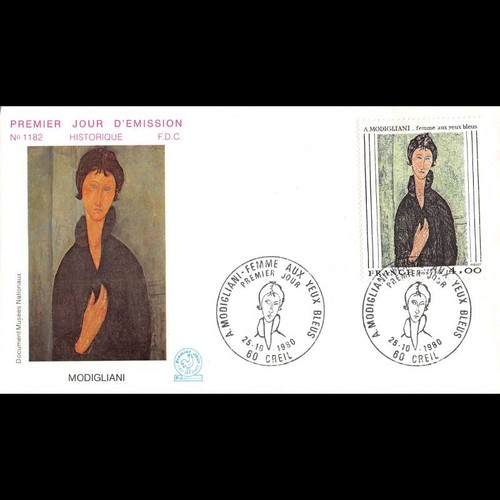 FDC n° 1182 - Tableau - Modigliani - La femme aux yeux bleus - 25/10