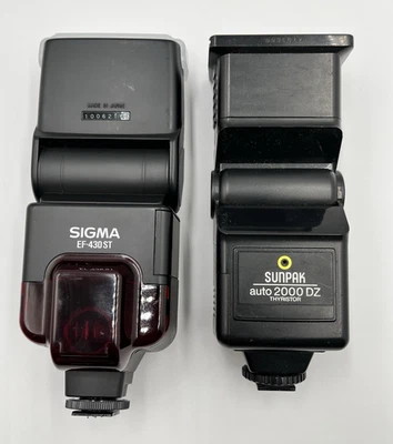 Sigma EF-430ST & Sunpak Auto 2000 DZ Flash with Paperwork Bundle Parts Only - Image 1 of 4