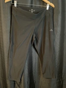Adidas Women's Climate Performance Cropped 3/4 Leggings Black Mid-Rise Sz L - Picture 1 of 5