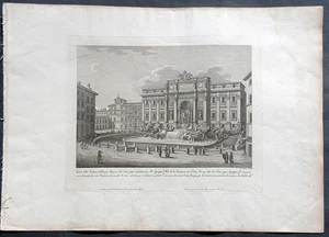 Stampa antica 1826 Roma Fontana di Trevi acquaforte giacomo antonelli veduta - Picture 1 of 6