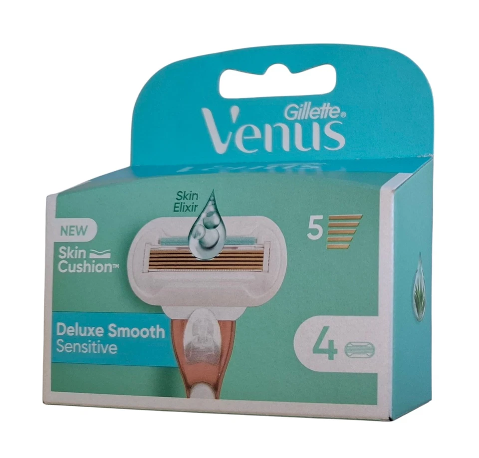 Gillette Venus Deluxe Smooth Sensitive Rasierklingen für Rasierer Damen 4er Pack
