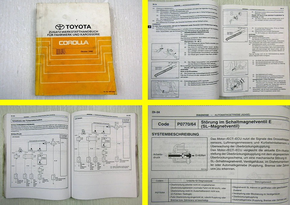 Reparaturanleitung Toyota Corolla E11 ab Oktober 1999 Werkstatthandbuch Zusatz - Bild 1 von 1