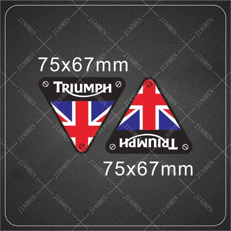 2x TRIUMPH FUEL TANK FAIRING BODY BADGE EMBLEM DECALS STICKER - Image 1 of 1