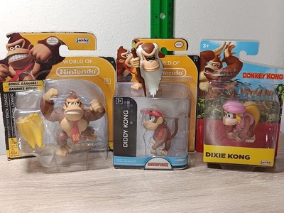 2.5" KONG FAMILY Donkey Diddy Cranky Dixie World of Nintendo Super Mario - Image 1 of 4