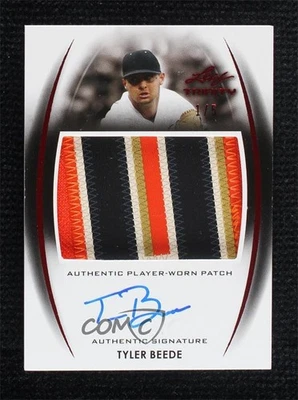 2014 Leaf Trinity Patch Auto Red /5 Tyler Beede #PA-TB1 Patch Auto - Image 1 of 2