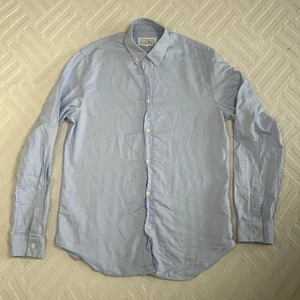 Maison Margiela Shirt Mens Large Blue Long Sleeve Button Collar Formal Italian - Picture 1 of 8