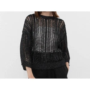 PESERICO EASY Pullover Häkelstrick Grobstrick schwarz UVP: 339€ - Bild 1 von 2