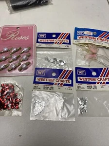 Vintage Westrim Crafts & Etc Rhinestone Crystal Butterfly Sequins Tiny Rose Lot - Picture 1 of 14