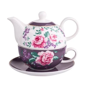 Porcelain Teapot Charlotta 350 ml Flower Cup Tea Serving Making Set - Picture 1 of 5
