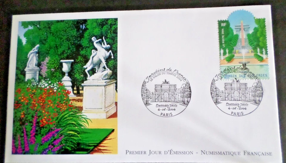 FRANCE 2004 FDC 1° jour JARDINS DE FRANCE LES TUILERIES TIMBRE 3673 - Photo 1/1