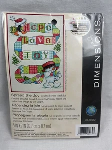Cross Stitch Kit ~ Dimenisons Spread the Joy Holiday Penguin & Snowman #70-08962 - Picture 1 of 4