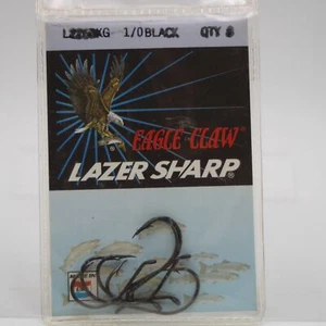 Eagle Claw Lazer Sharp L226BKG Black Octopus Fishing Hooks Size 1/0 8 Pk a - Picture 1 of 2