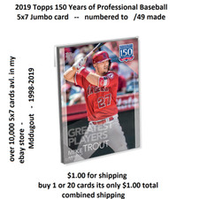 #106 Rickey Henderson Yankees 5x7 Silver /49 made 2019 Topps 150 Years Greatest