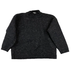 Abercrombie & Fitch Sweater Blue Confetti Womens Lg 100% Shetland Wool Mockneck - Picture 1 of 8