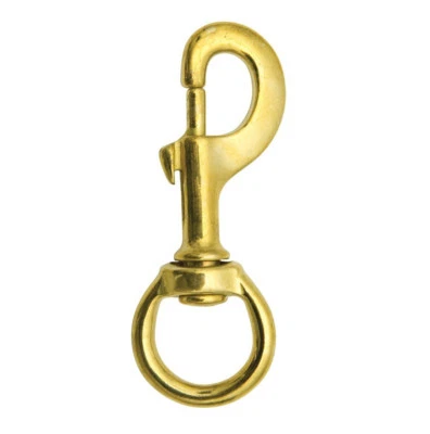 Brass Dog Clip 3 inch 77mm - Sit on Top Kayak Seat Clip, swivel snap hook