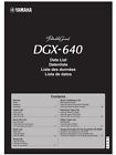 Manuale di istruzione Yamaha Portable Grand DGX-640 Data List in Inglese, Tedesc