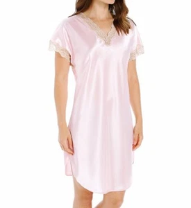 SHADOWLINE'S CHARMING COLLECTION 4503 VINTAGE LACE TRIM SLEEPSHIRT IN PINK - Imagen 1 de 1