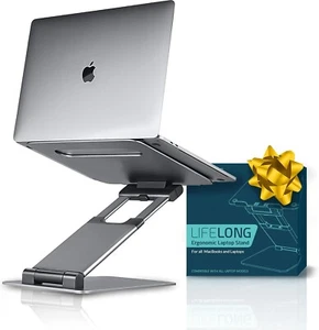 Ergonomic Laptop Stand for Desk, Adjustable Height Up to 20", Laptop Riser Porta - Picture 1 of 5