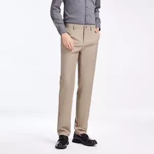 Men High Waist Pant Stretch Straight-Fit Jogger Athletic Casual Work Dress Pant - Picture 1 of 13