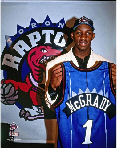 Tracy McGrady Toronto Raptors Unsigned Draft Day Photograph Cover