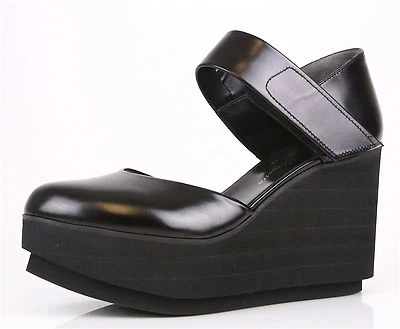 Robert Clergerie Black Chicago Platform Wedge Heels Z3368 Size 9.5 B - Изображение 1 из 4